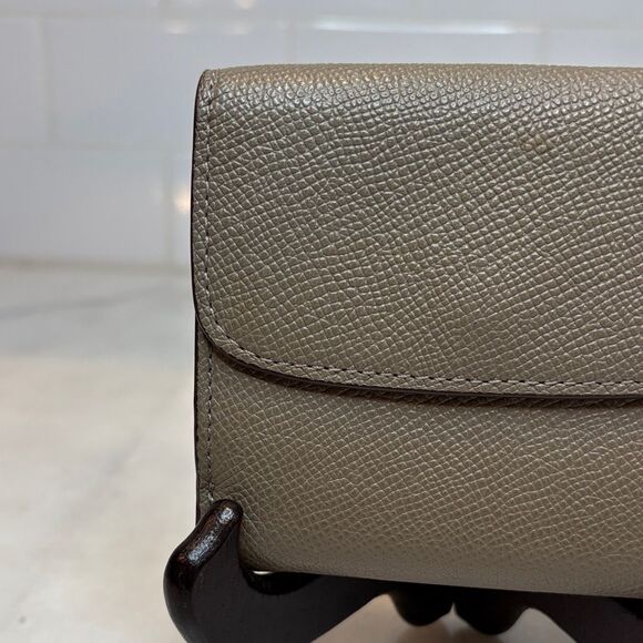 Coach Wallet Leather Cross Grained Gray Compact Bifold Wallet - Picture 5 of 16